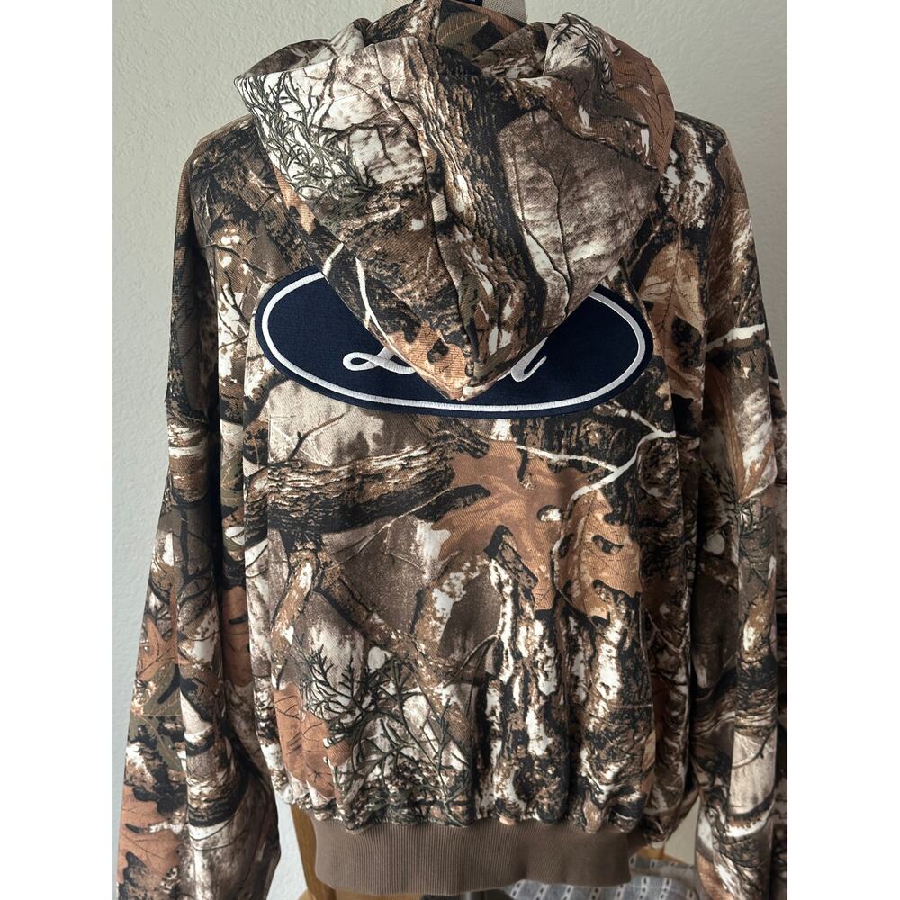 LALA Original Rebel Heart Camo Patched Zip Up Hoodie Natural NWOT - Picture 13 of 15